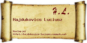 Hajdukovics Luciusz névjegykártya